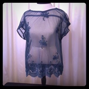 Stradivarius green lace top